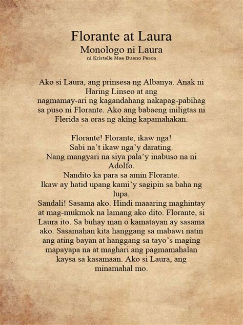 monologo ni laura script tagalog summary pdf|(DOC) Florante at Laura Script .